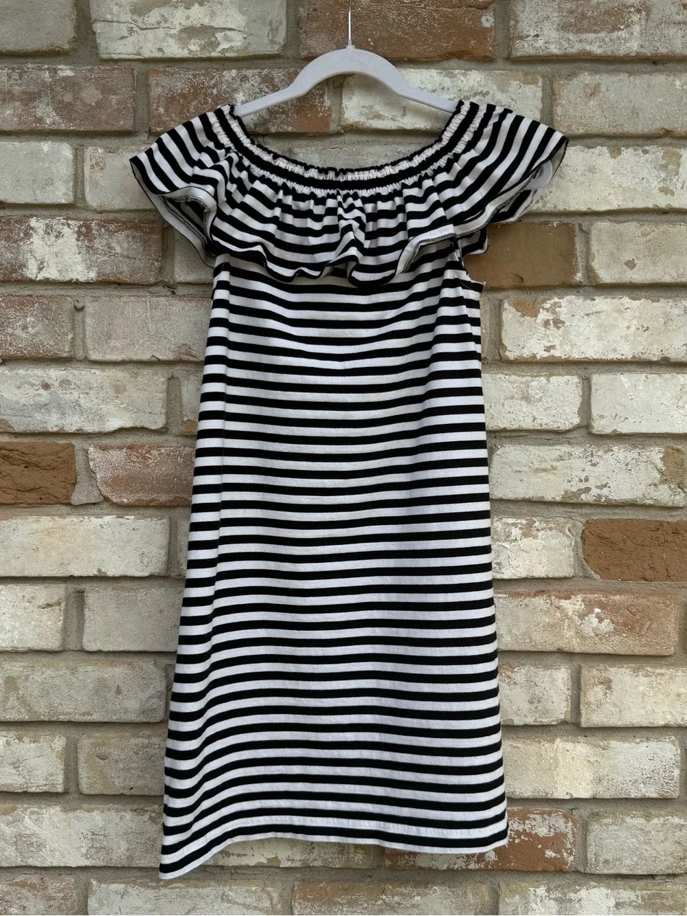 Kate Spade Striped Ruffled Shoulder Sun Dress